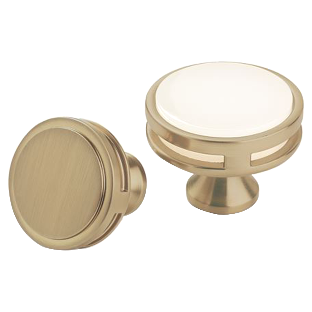 1-3/8" Oberon Acrylic Knob, Satin Nickel/Frosted
