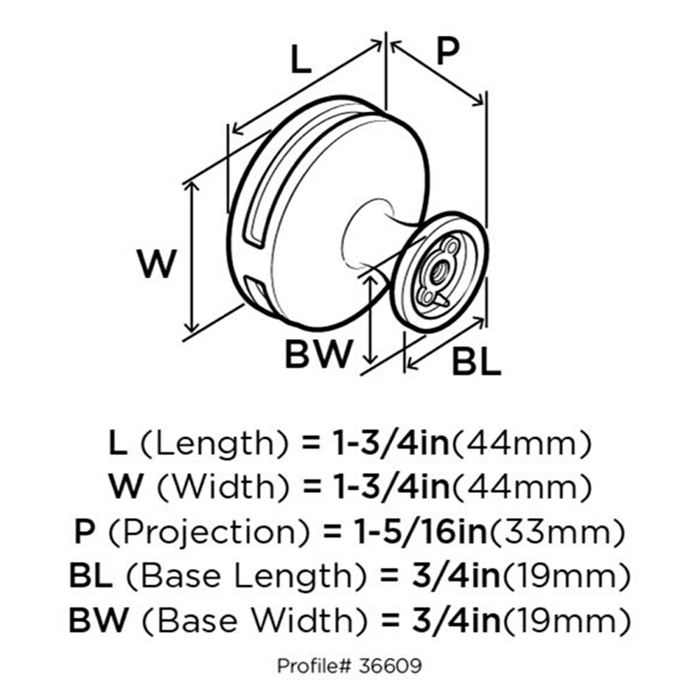 1-3/4" Oberon Acrylic Knob, Satin Nickel/Frosted Finish