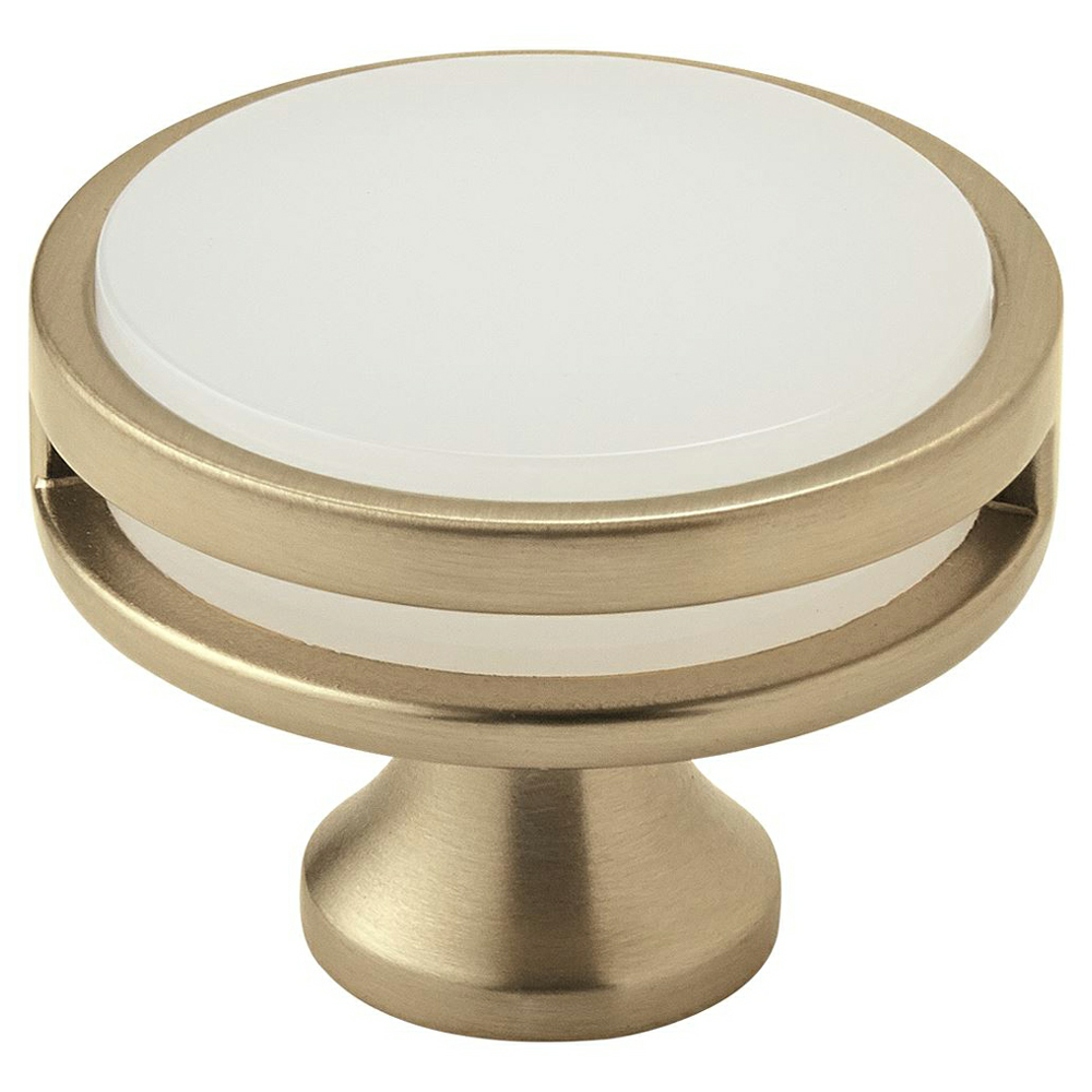 1-3/4" Oberon Acrylic Knob, Golden Champagne/Frosted Finish