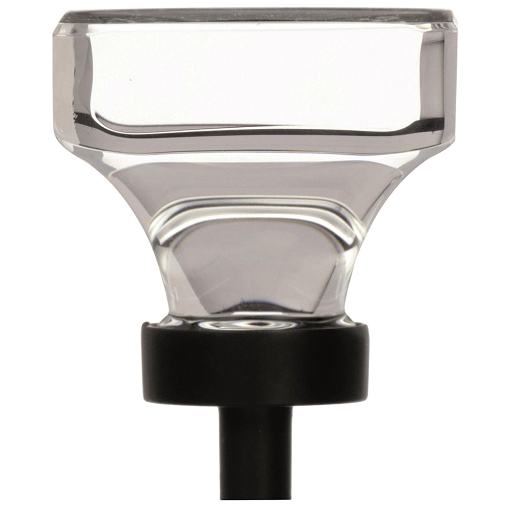 1-3/8" Glacio Crystal Knob, Clear/Black Bronze