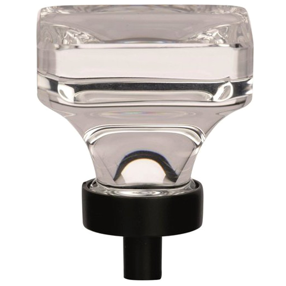 1-3/8" Glacio Crystal Knob, Clear/Black Bronze
