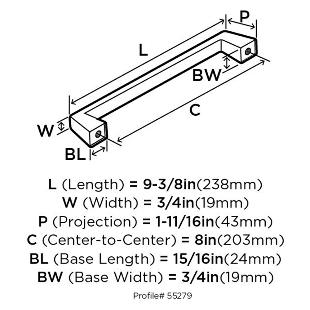 8" Blackrock Appliance Pull, Oil-Rubbed Bronze