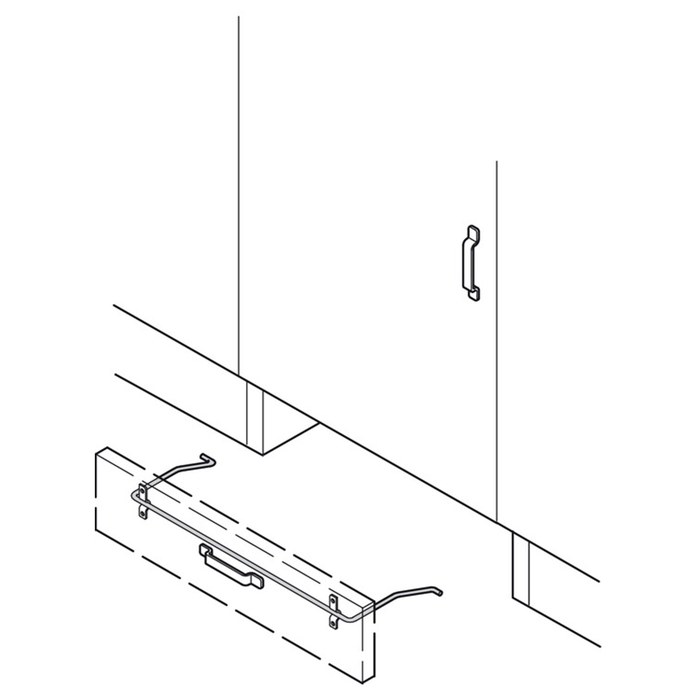 Toekick Folding Step Stool Foot Bracket, Galvanized