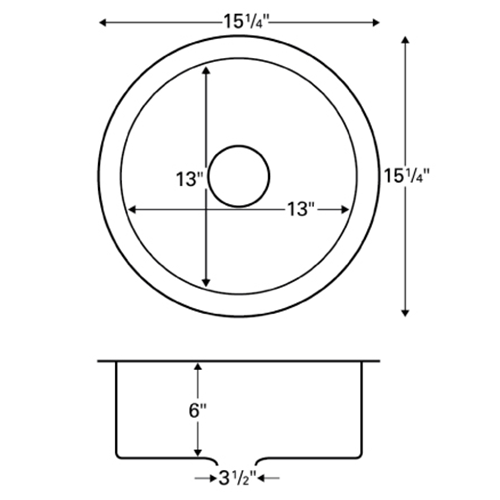 Edge 300 Stainless Steel Under Mount 18G Single Bowl Bar/Prep Sink, 15-1/4" x 15-1/4" x 6"