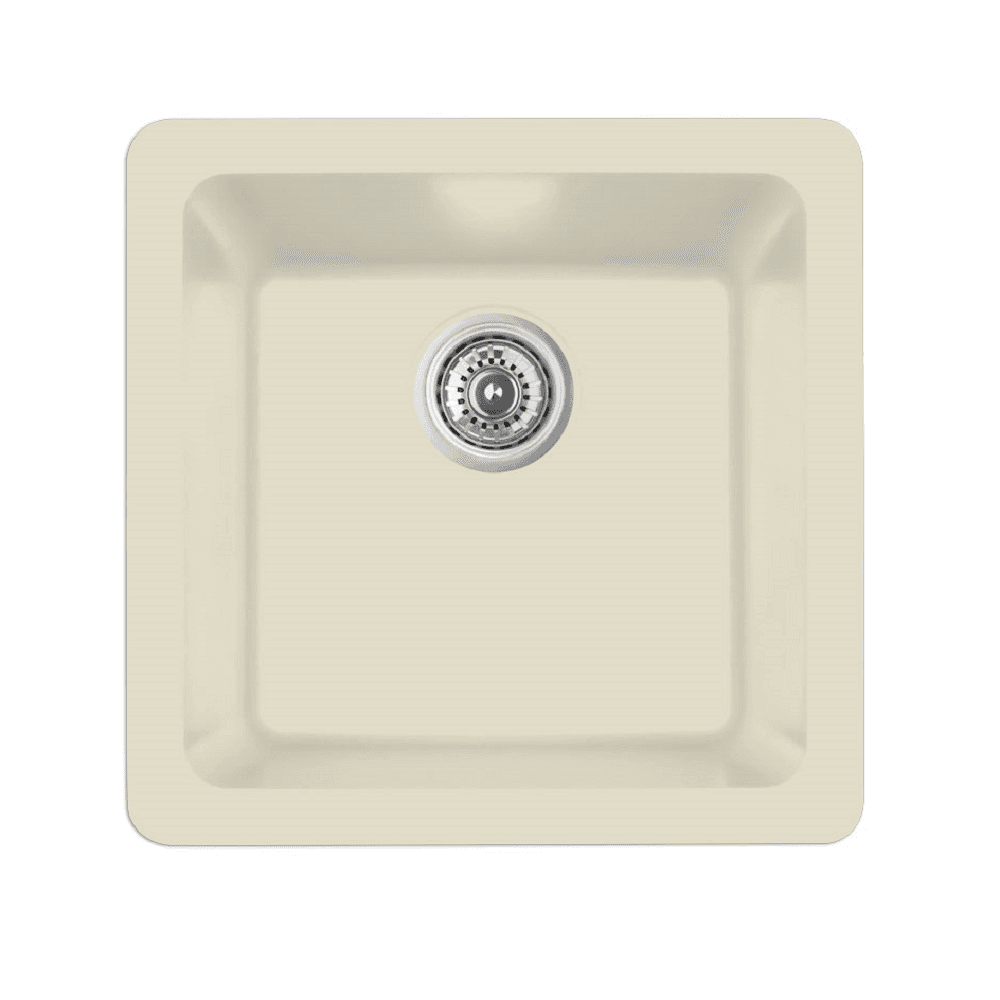 QAR-690 Quartz Undermount Single Bowl Bar/Prep Sink, 16-5/8" x 16-5/8" x 8-1/4", Bisque