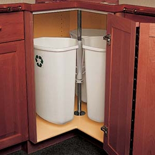 Triple Bin 32 Qt Recycling Center, White