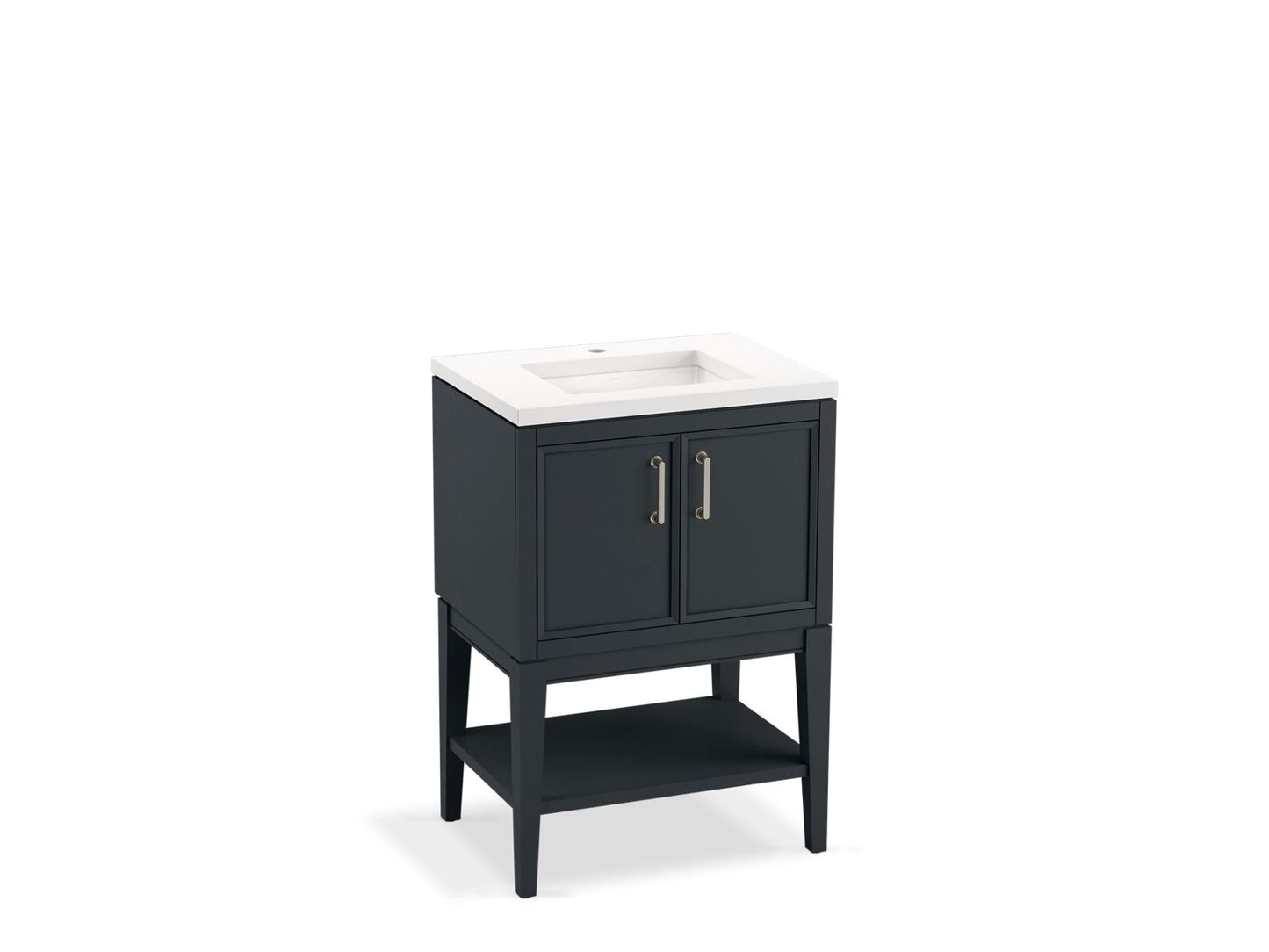 Kohler K-33577-ASB-1WX Winnow 24 in. Bathroom Vanity Cabinet with Sink and Quartz Top