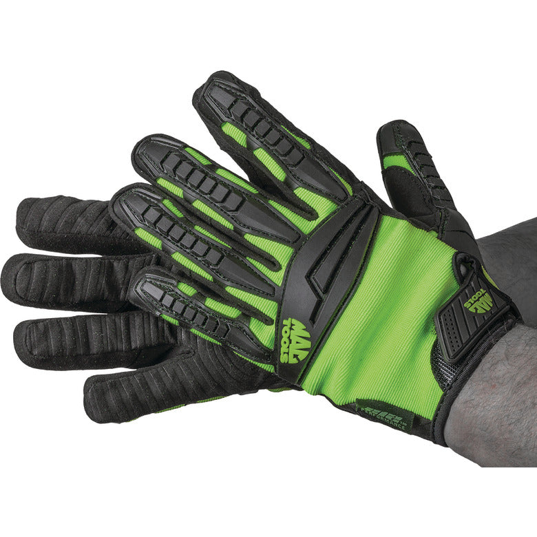 Mac Tools MACIMP-G-L 212 Hi-Viz Green Impact Gloves - Large