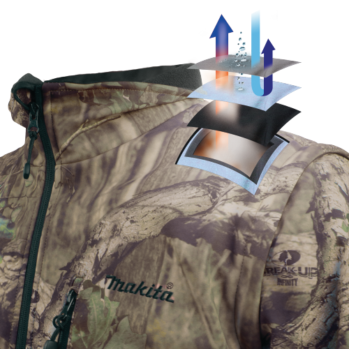 Makita DCJ201Z2XL 18V LXT Lithium‑Ion Cordless Mossy Oak Heated Jacket, Jacket Only (Camo, 2XL)
