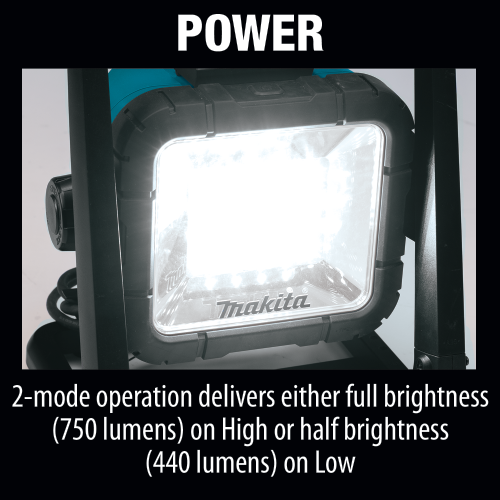 Makita DML805 18 V LXT Lithium‑Ion Cordless/Corded 20 L.E.D. Work Light, Light Only