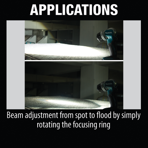 Makita ML106 12 V max CXT Lithium‑Ion Cordless Adjustable Beam L.E.D. Flashlight, Flashlight Only