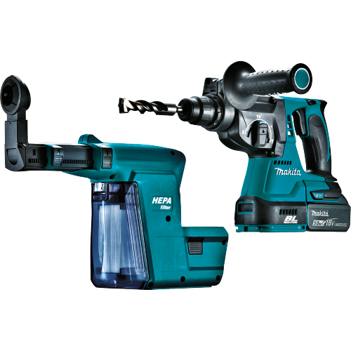 Makita XRH011TX 18 V LXT Lithium‑Ion Brushless Cordless 1 in. SDS‑PLUS Rotary Hammer Kit, w/ HEPA Dust Extractor (5.0Ah)