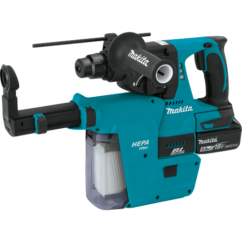 Makita XRH011TX 18 V LXT Lithium‑Ion Brushless Cordless 1 in. SDS‑PLUS Rotary Hammer Kit, w/ HEPA Dust Extractor (5.0Ah)