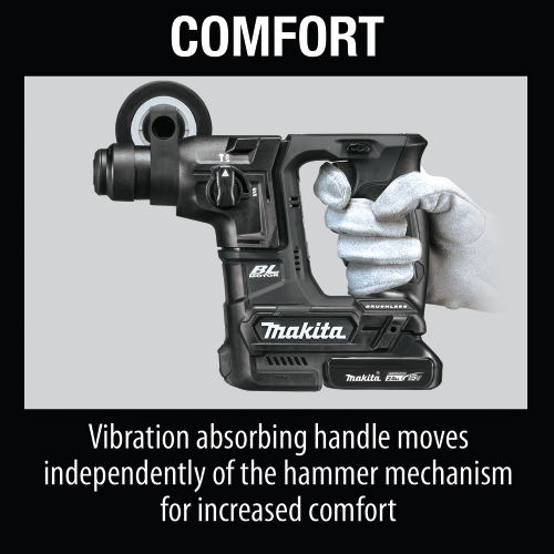 Makita XRH06RB 18 V LXT Lithium‑Ion Sub‑Compact Brushless Cordless 11/16 in. SDS‑PLUS Rotary Hammer Kit (2.0Ah)