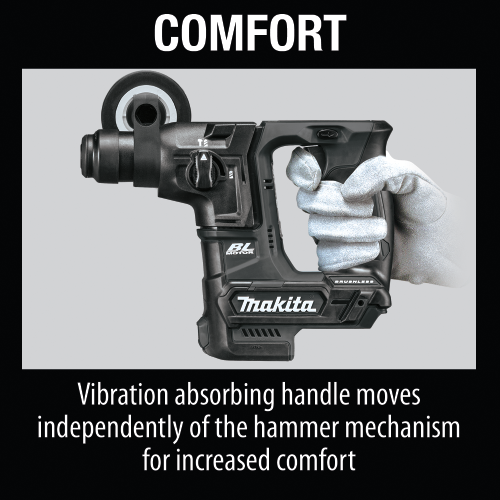 Makita XRH06ZB 18 V LXT Lithium‑Ion Sub‑Compact Brushless Cordless 11/16 in. SDS‑PLUS Rotary Hammer, Tool Only