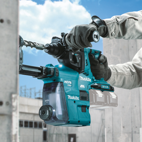 Makita XRH10ZW 36 V (18 V X2) LXT Brushless 1‑1/8 in. SDS‑PLUS AVT Rotary Hammer, w/ HEPA Dust Extractor, AFT, AWS Capable, Tool Only