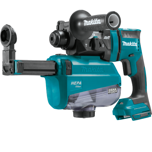 Makita XRH12ZW 18 V LXT Lithium‑Ion Brushless Cordless 11/16 in. SDS‑PLUS AVT Rotary Hammer, w/ HEPA Dust Extractor, AWS Capable, Tool Only