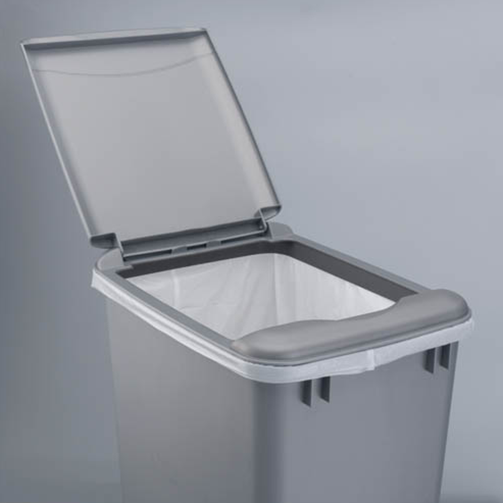 35 QT Waste Container Lid, Metallic Silver