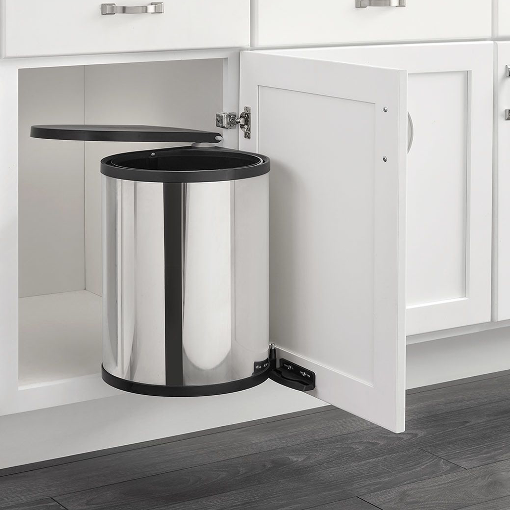 14 L Pivot Out Vanity Waste Container, White