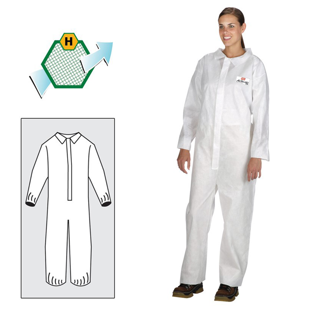 ActivGARD® Polypropylene Disposable Coverall Elastic with Wrist/Ankles/Collar, Large