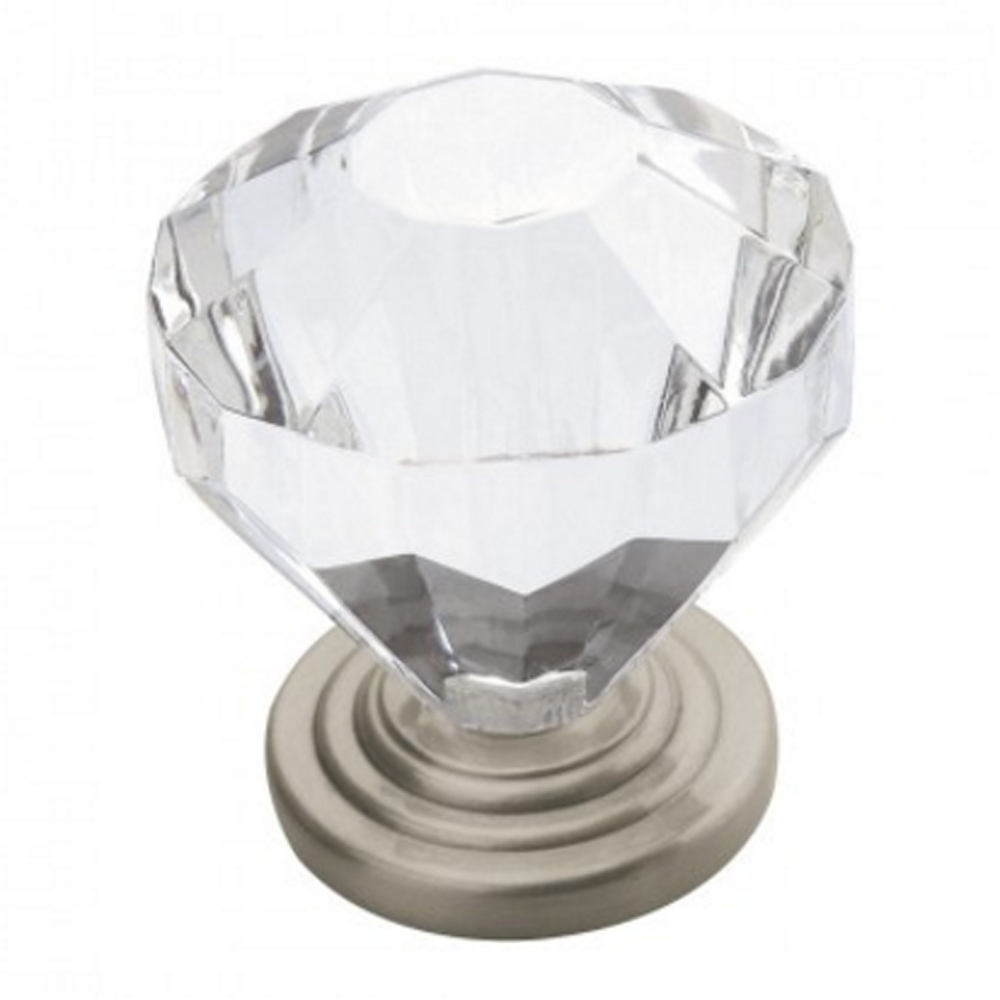 1-1/4" Traditional Classics Crystal Knob, Clear/Oil-Rubbed Bronze