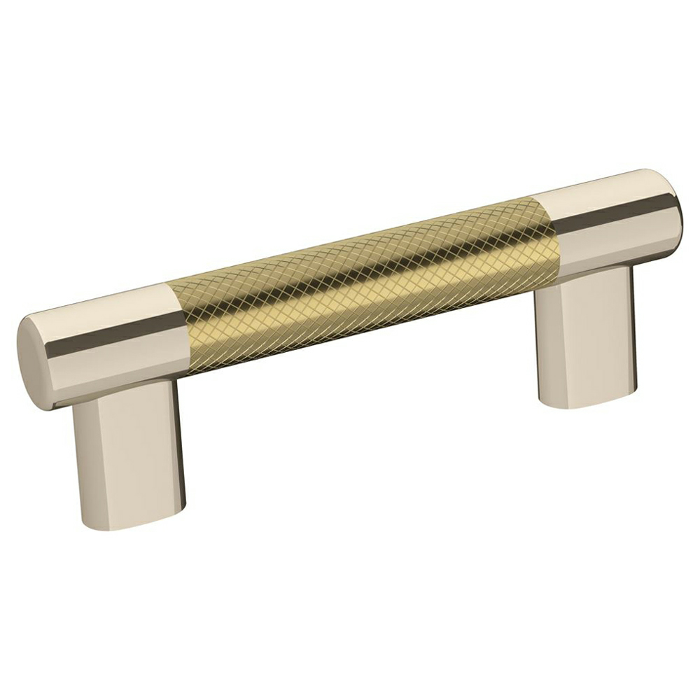 3" - 3-3/4" Esquire T-Bar Pull, Polished Nickel/Golden Champagne