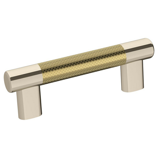 3" - 3-3/4" Esquire T-Bar Pull, Polished Nickel/Golden Champagne