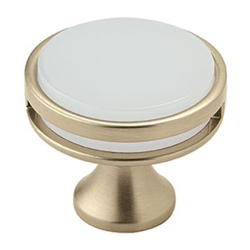 1-3/8" Oberon Acrylic Knob, Golden Champagne/Frosted