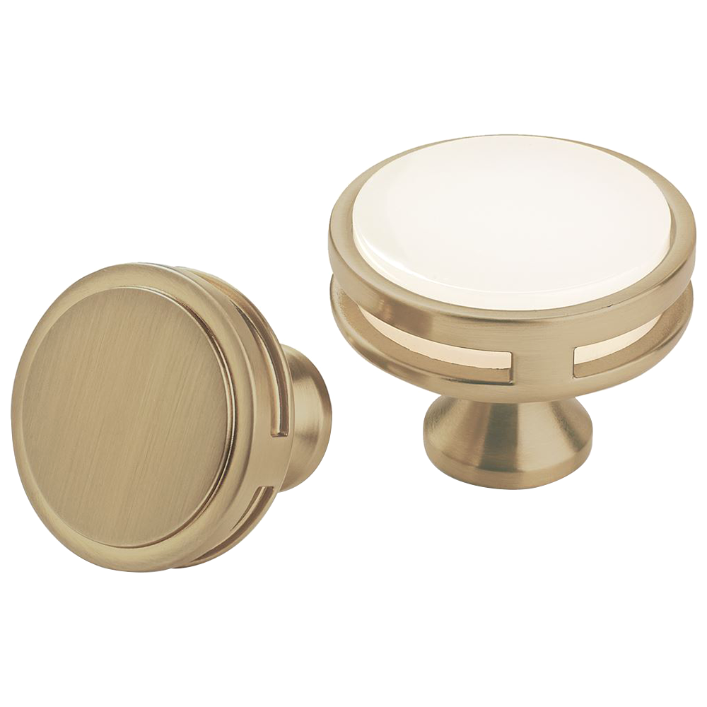 1-3/4" Oberon Acrylic Knob, Golden Champagne/Frosted Finish