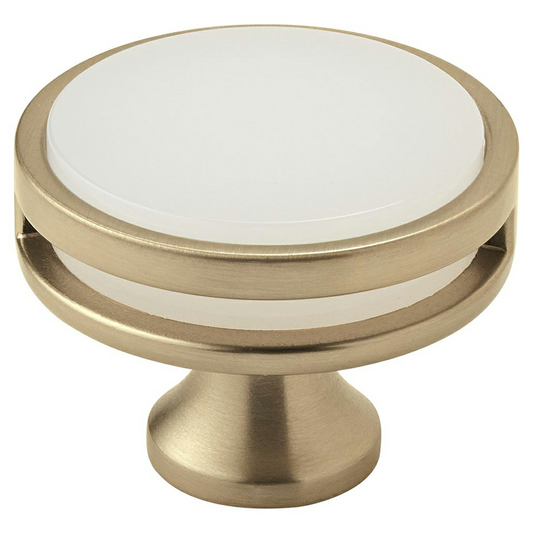 1-3/4" Oberon Acrylic Knob, Golden Champagne/Frosted Finish