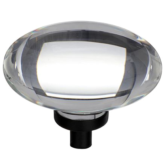 1-3/4" Glacio Crystal Knob, Clear/Black Bronze