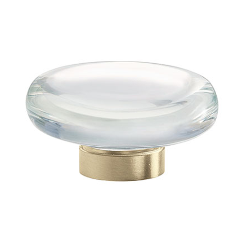 1-3/4" Glacio Round Knob, Clear/Golden Champagne
