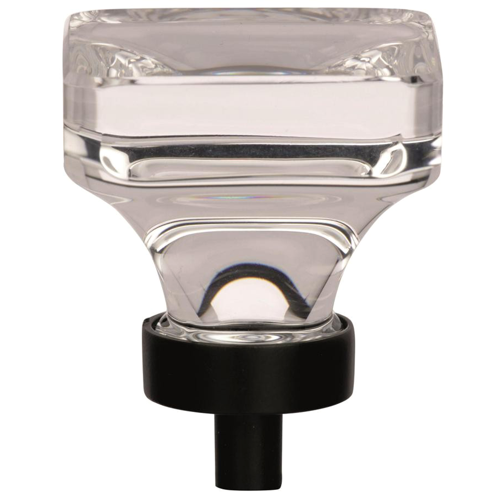 1-3/8" Glacio Crystal Knob, Crystal/Black Bronze