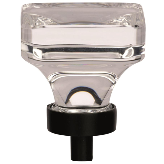1-3/8" Glacio Crystal Knob, Crystal/Black Bronze