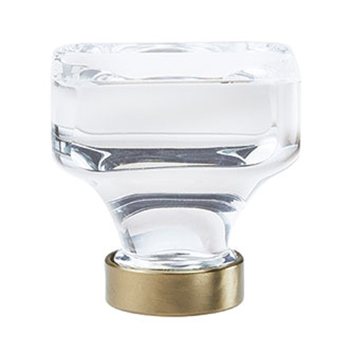 1-3/8" Glacio Crystal Knob, Clear/Polished Nickel