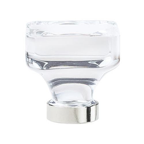 1-3/8" Glacio Crystal Knob, Clear/Polished Nickel