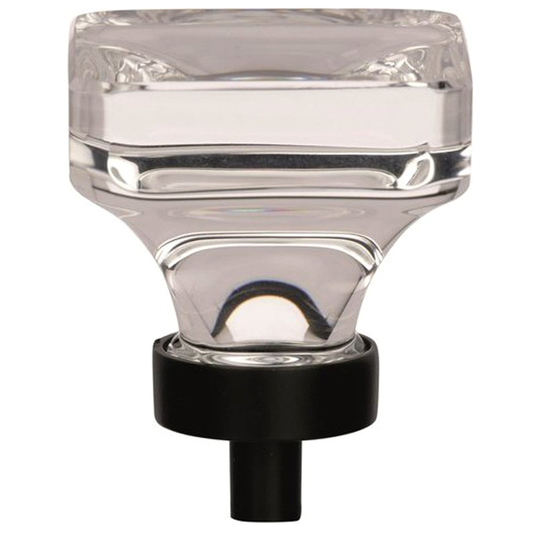 1-3/8" Glacio Crystal Knob, Clear/Black Bronze