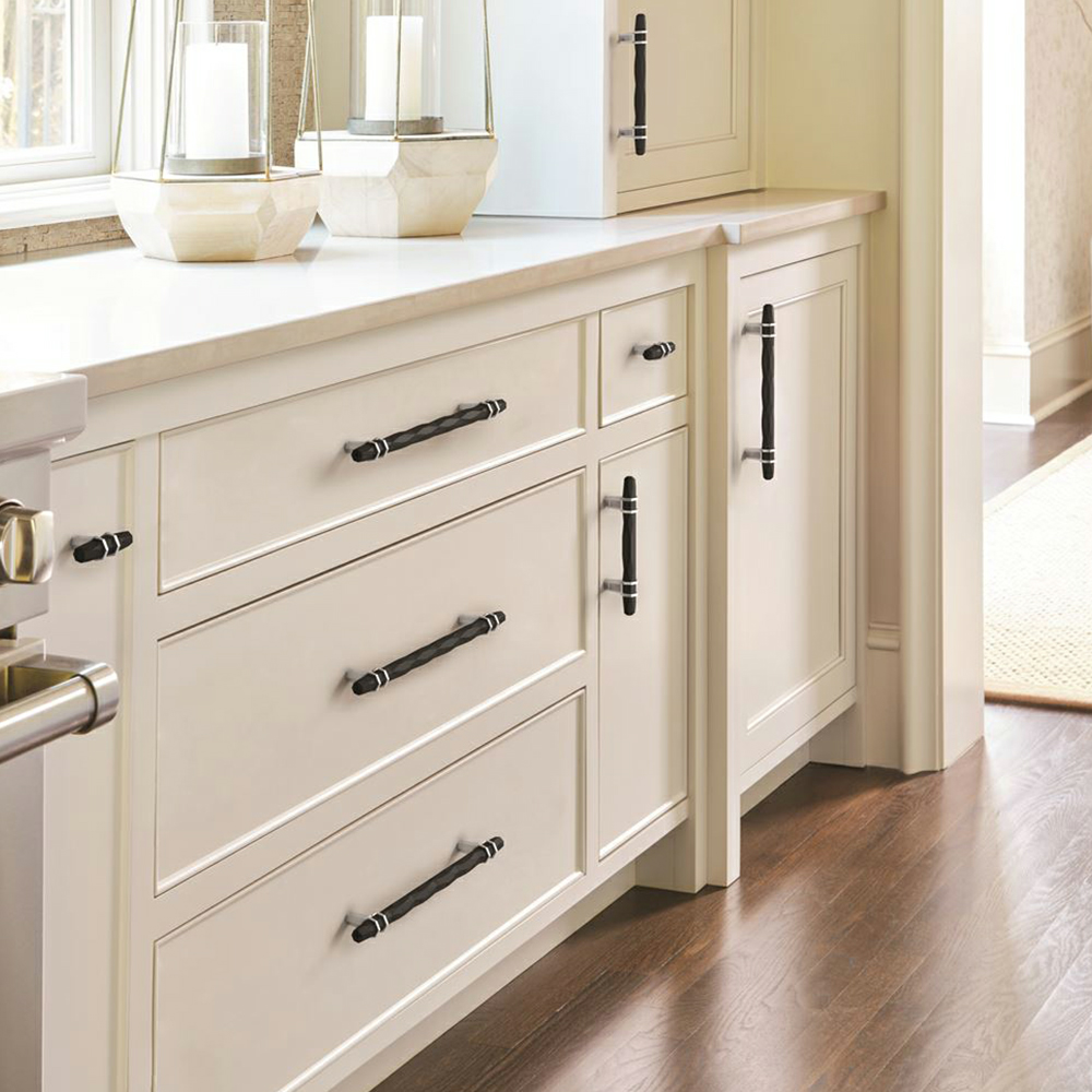 203mm London Cabinet Pull, Golden Champagne/Black Chrome