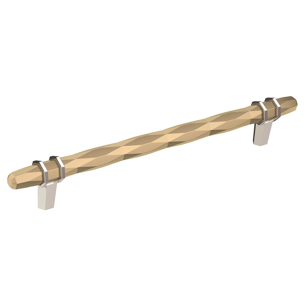 203mm London Cabinet Pull, Golden Champagne/Polished Chrome
