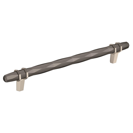 203mm London Cabinet Pull, Black Chrome/Satin Nickel