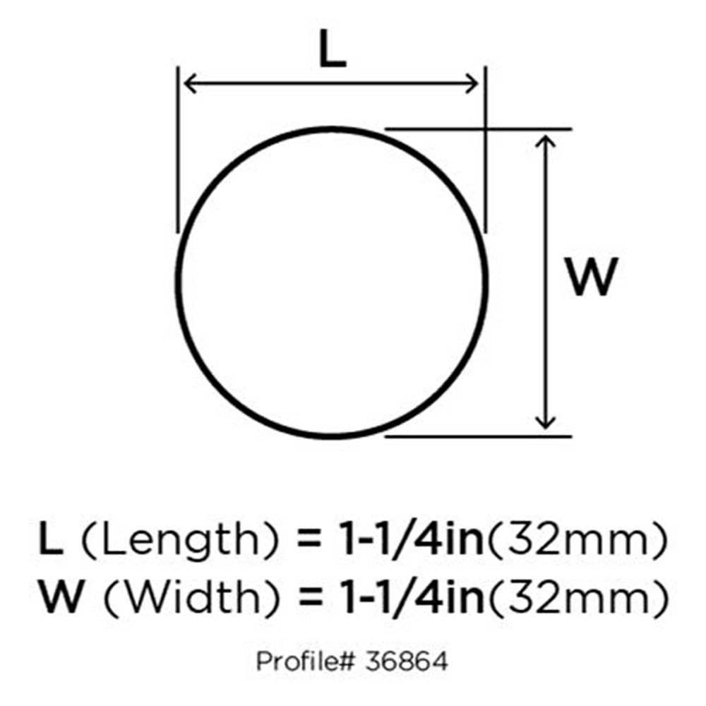1-1/4" Radius Mushroom Knob, Matte Black Finish