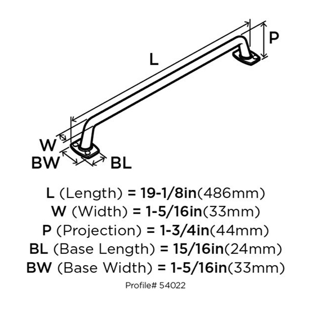 18" Rochdale Appliance Pull, Graphite