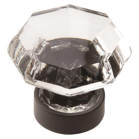 1-5/16" Traditional Classics Crystal Knob, Clear/Black Bronze
