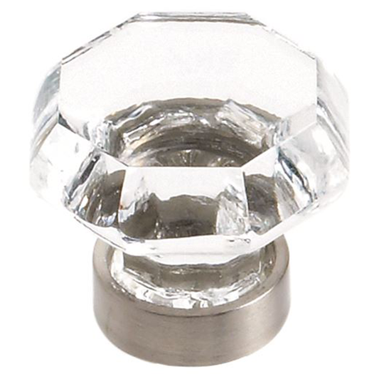 1-5/16" Traditional Classics Crystal Knob, Clear/Satin Nickel