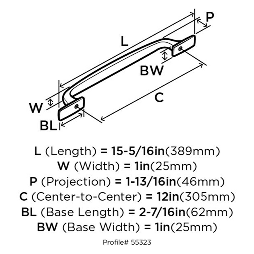 12" Highland Ridge Appliance Pull, Black Bronze