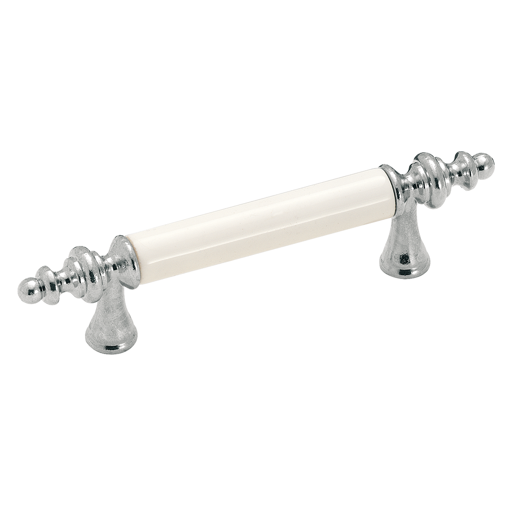 3" Allison™ Value Ceramic Pull, White/Polished Chrome