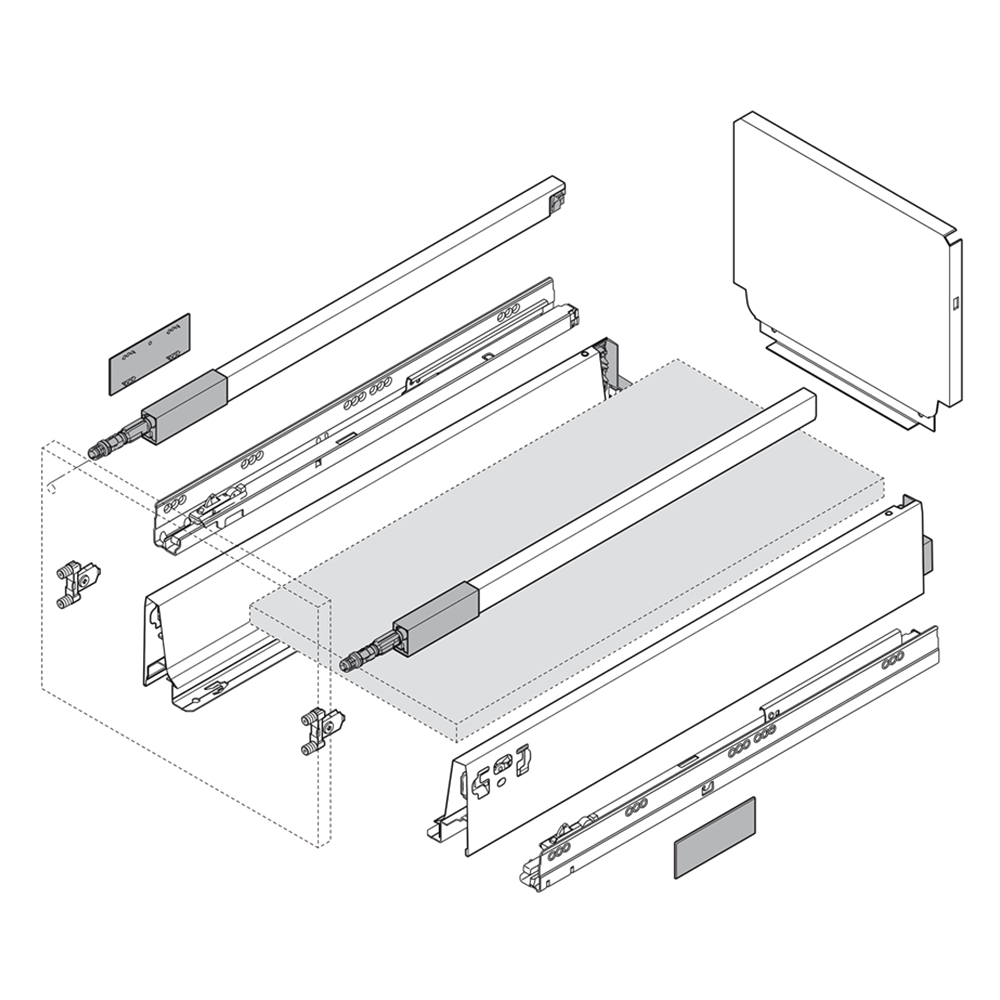 Tandembox Bottom-Mount Waste/Recycle Set for 15" Cabinet Opening