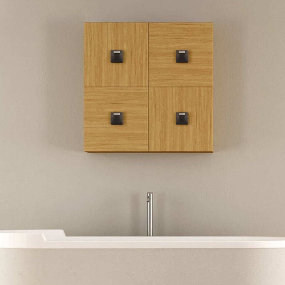 2" Quad Acrylic Knob, Brushed Nickel with Transparent Dark Brown
