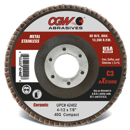 CGW Abrasives 42644 C3 Ceramic Flap Discs