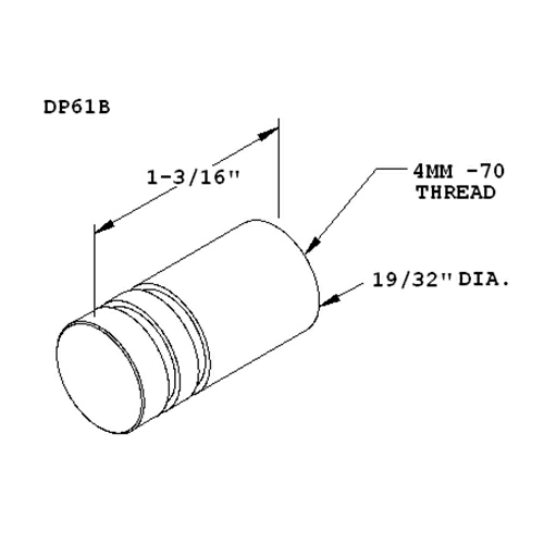 19/32" Finger Grip Cylinder Knob, Satin Stainless Steel